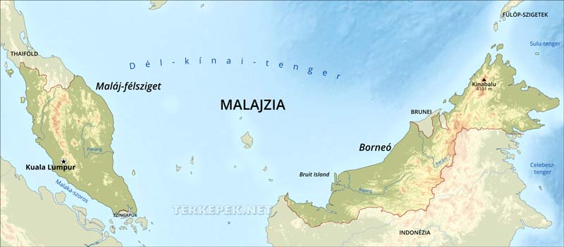 Malajzia térkép